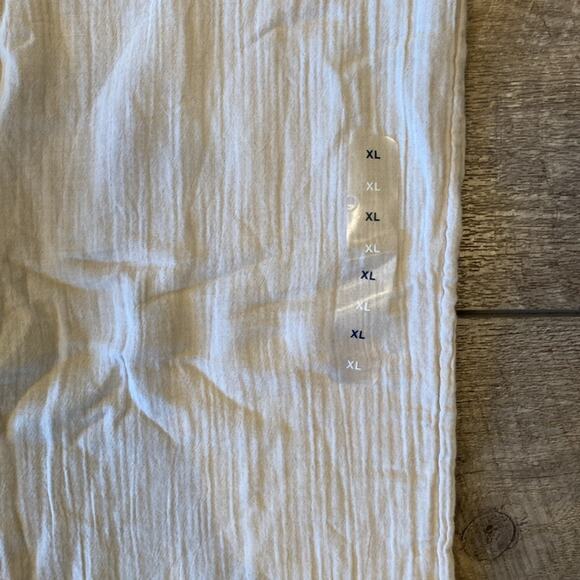 NWT GAP Women's Mid Rise Gauze Wide Leg Pull On Pant Beige Size XL - Picture 9 of 10